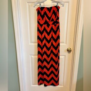 Charlotte Russe Orange/Black Strapless Dress